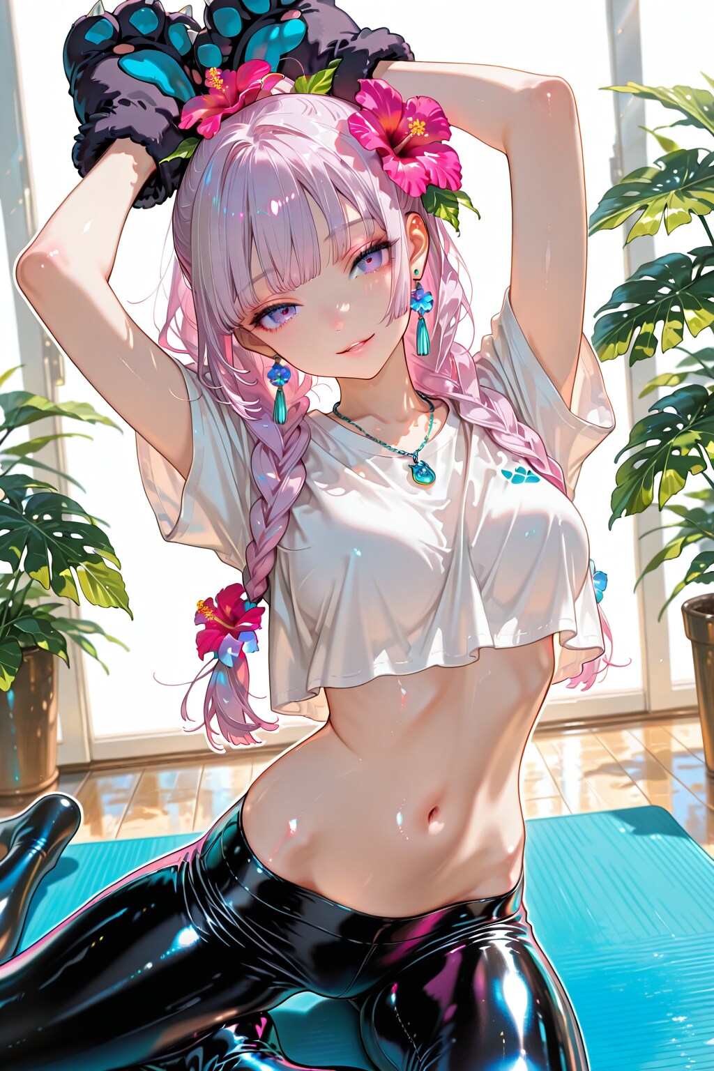 絵梨奈ちゃんを見習って日課のヨガをする芹奈さん❤️