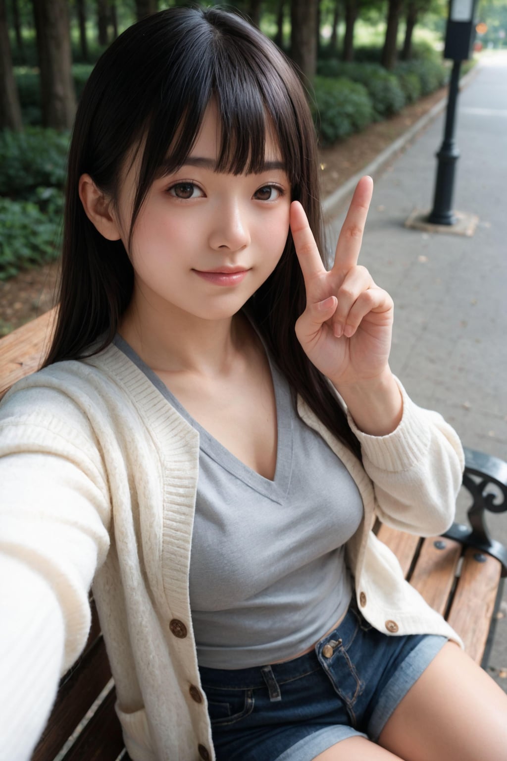 ノーブラ散歩配信女子
