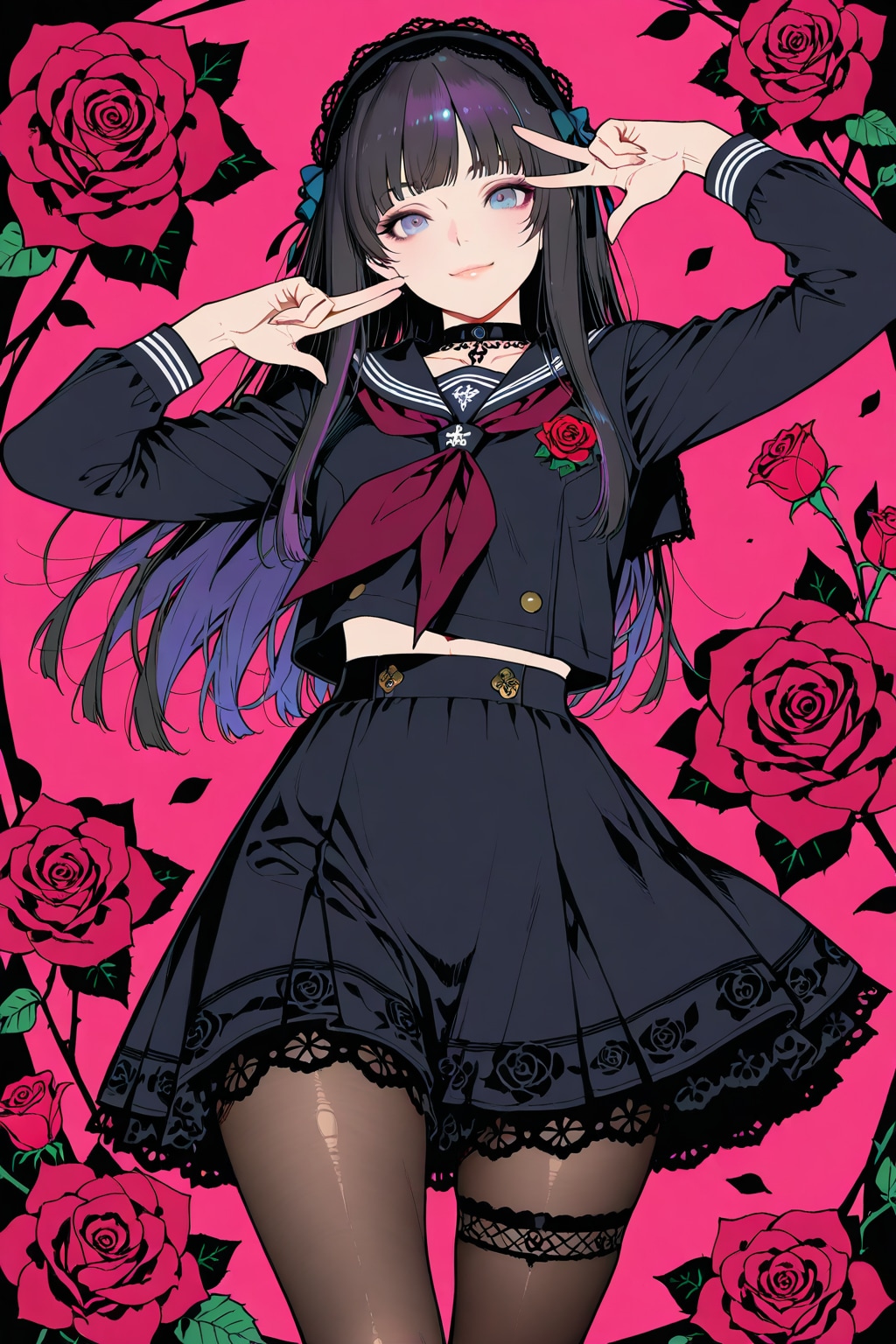 ちょっとゴシックな制服 | の人気AIイラスト・グラビア