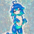 Blue Slime Girl Poses 9枚目