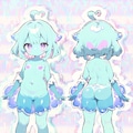 Blue Slime Girl Poses 3枚目