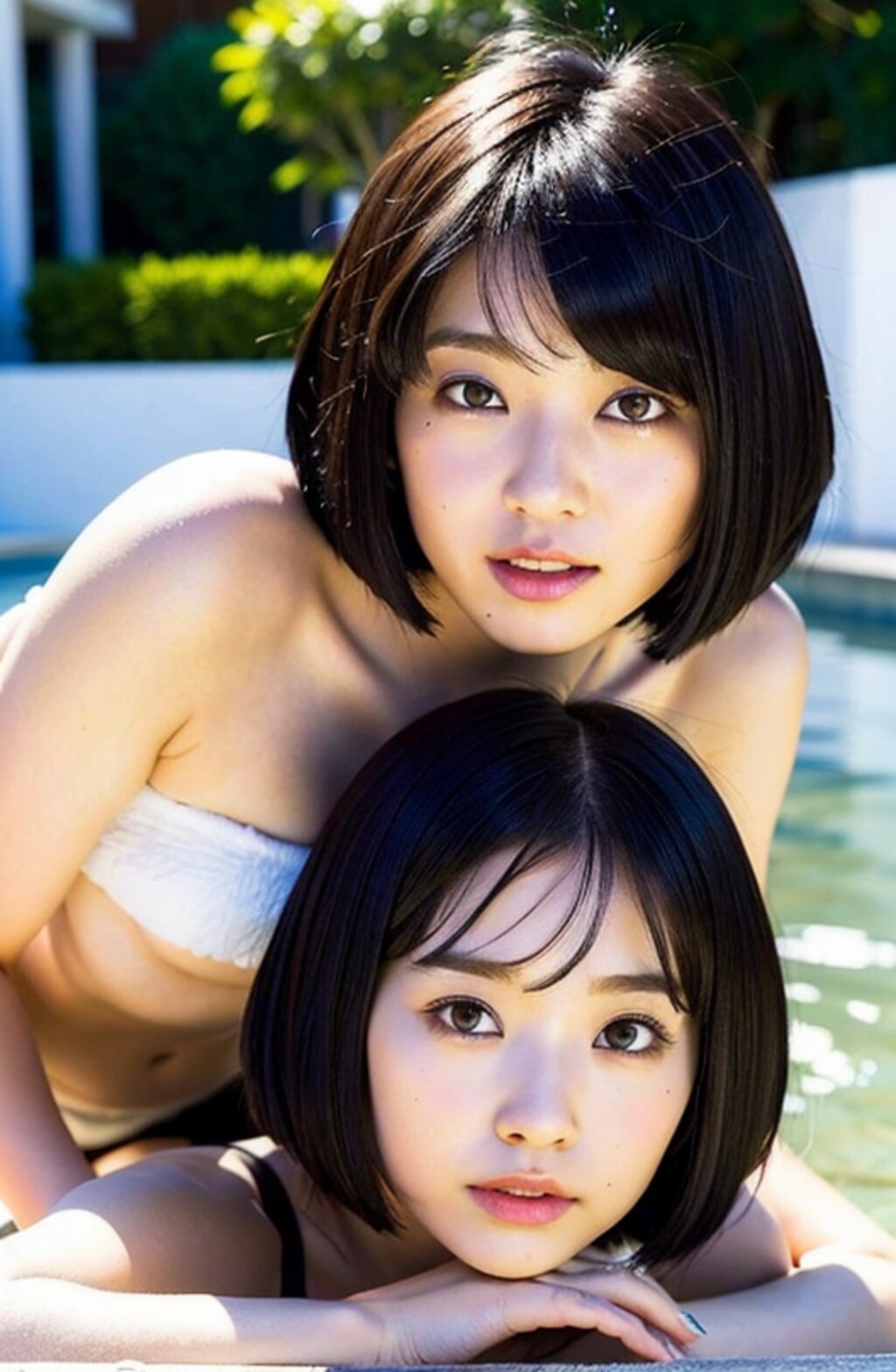 黒髪ボブ子の水着グラビア集