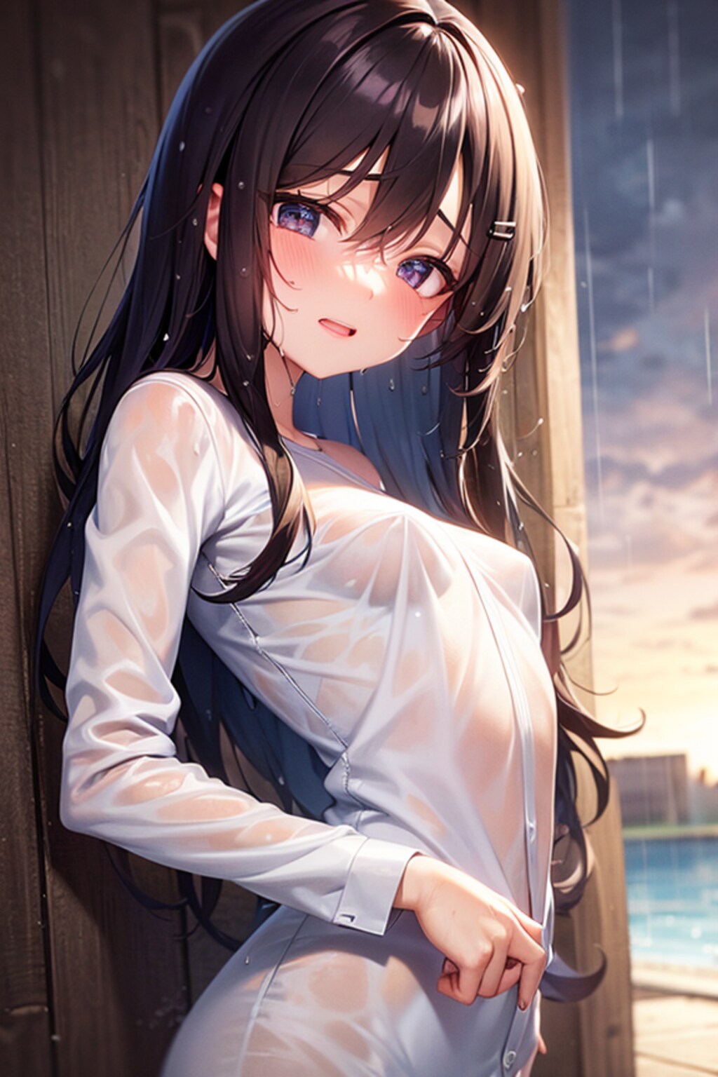 やだ～、びしょぬれ