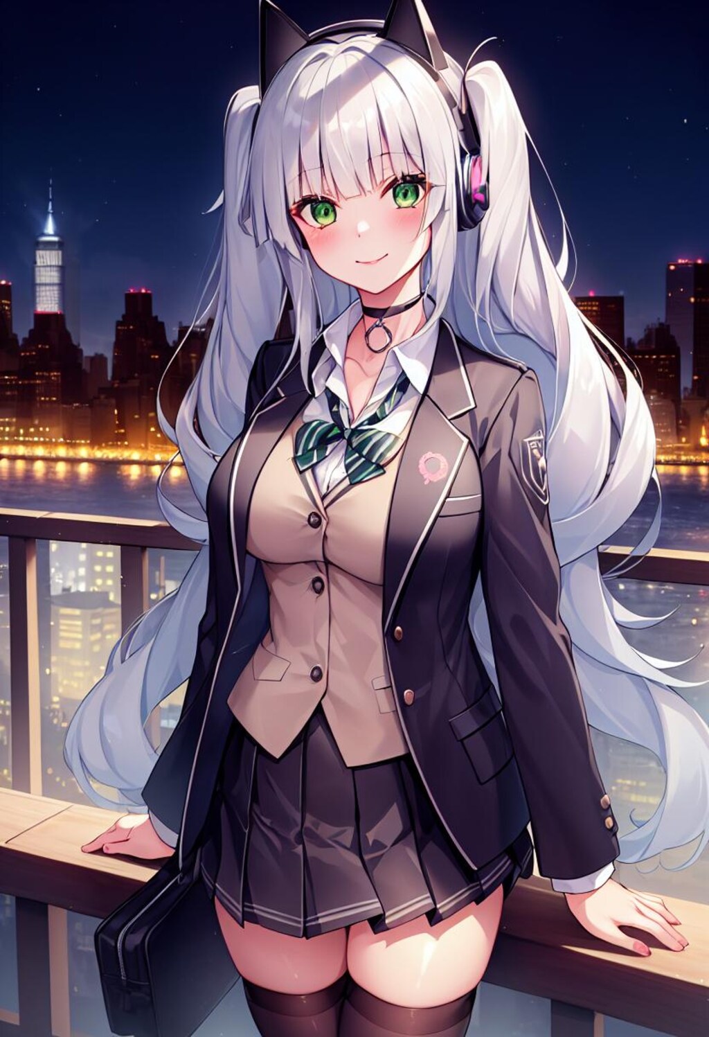 銀髪緑眼