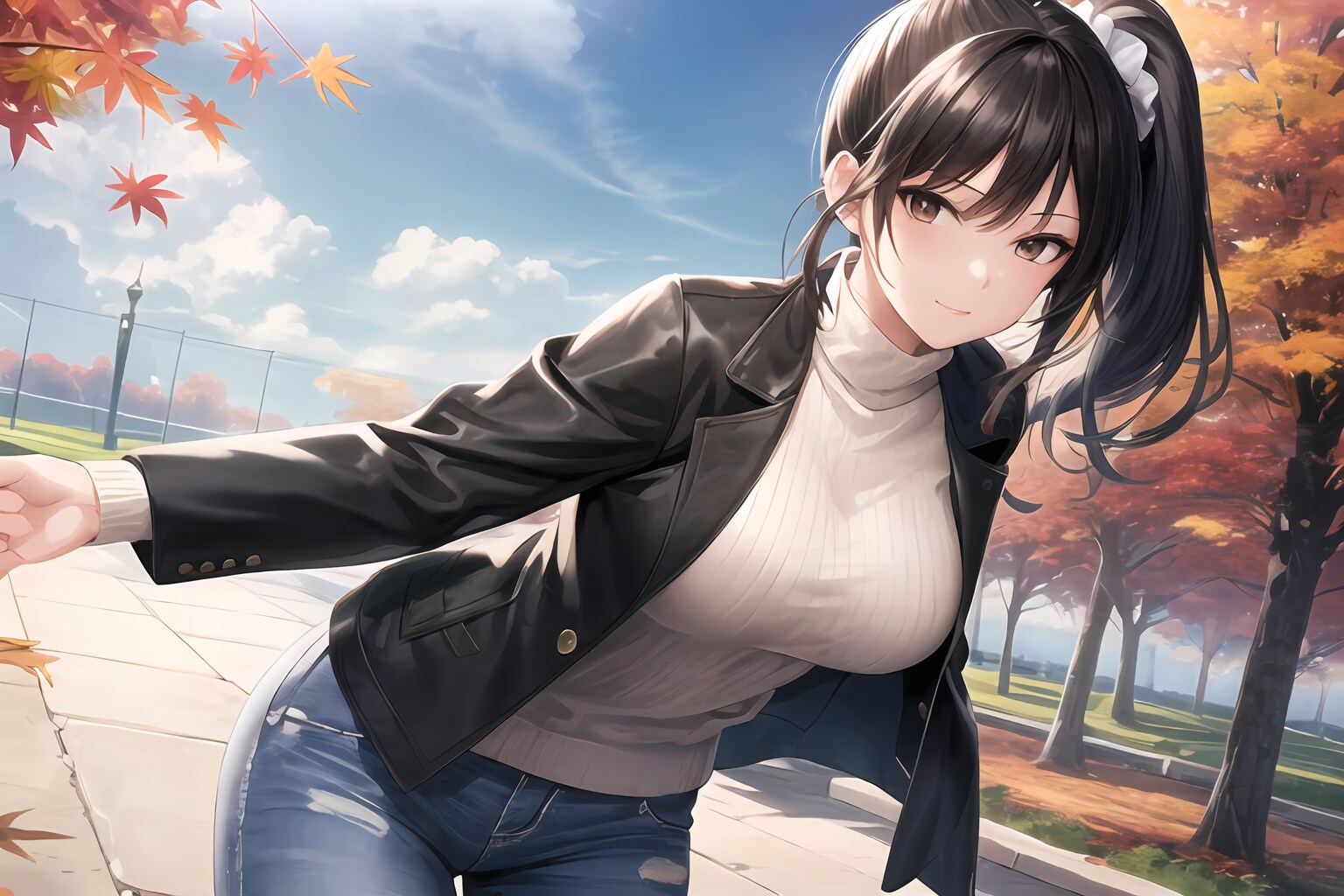 紅葉の中をさんぽ | の人気AIイラスト・グラビア