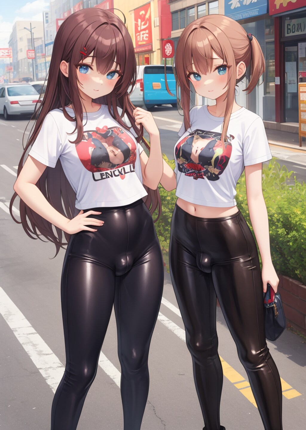 おそろで街歩きです