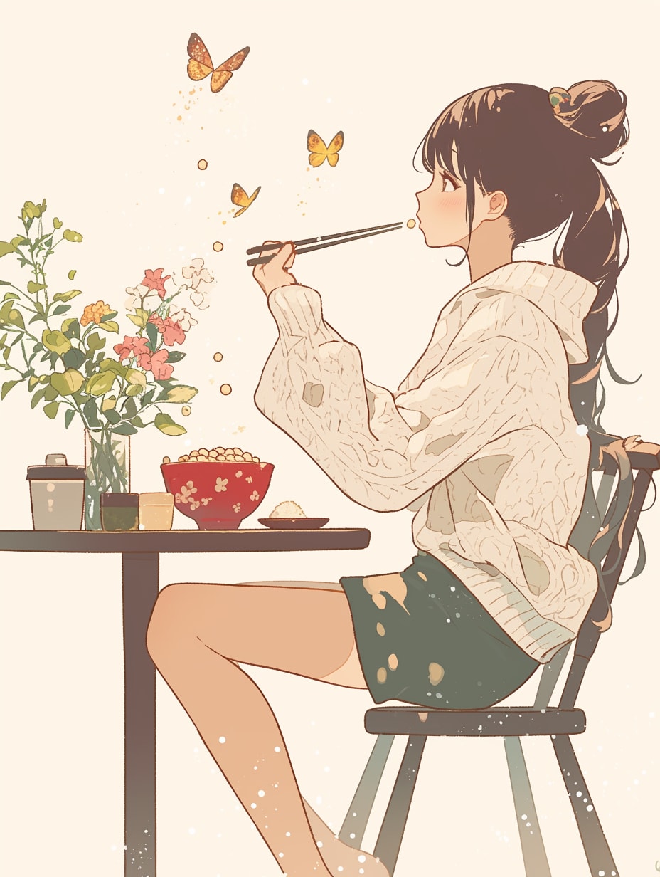 豆を食べる | の人気AIイラスト・グラビア