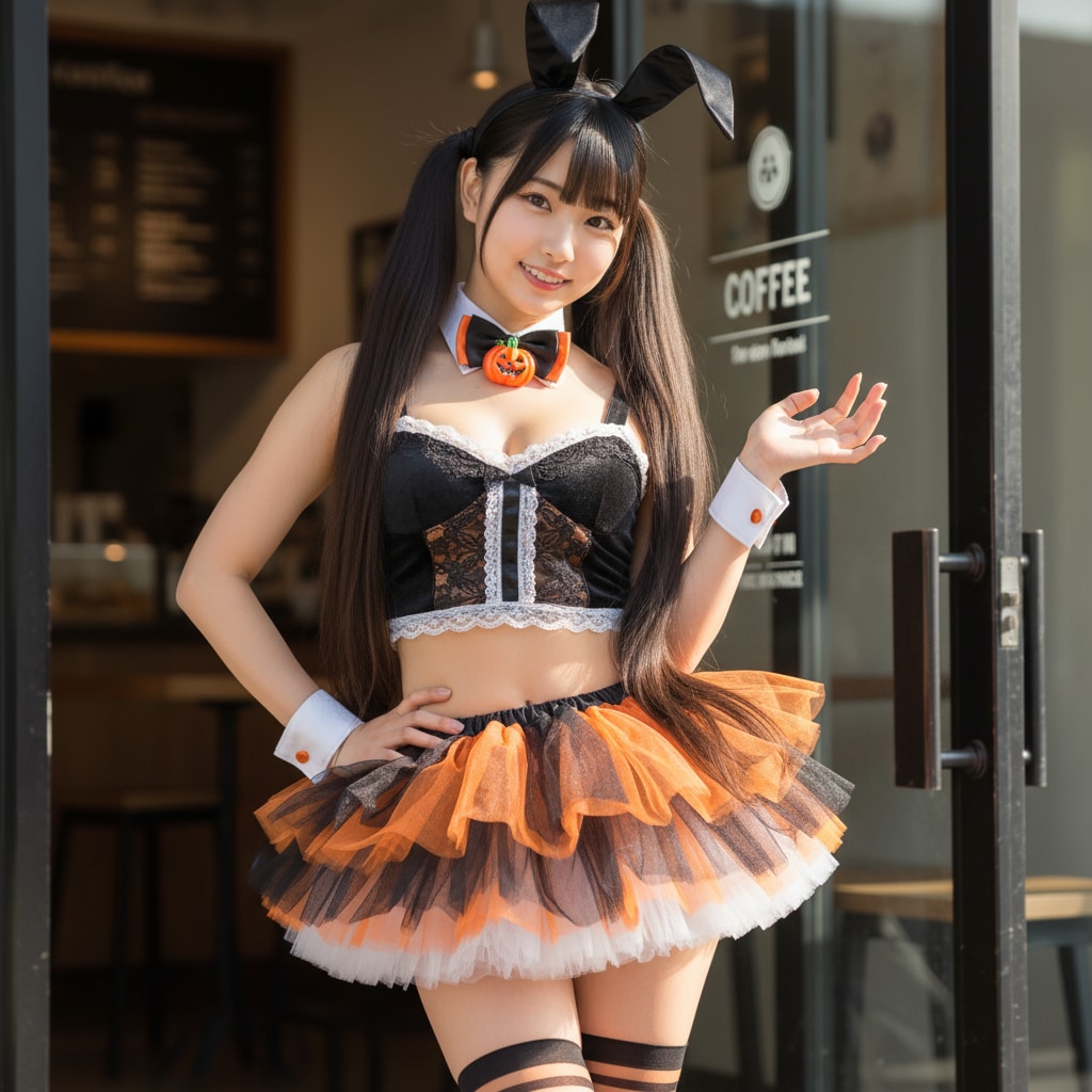 黒ツイさん。ハロウィン。うさ耳。