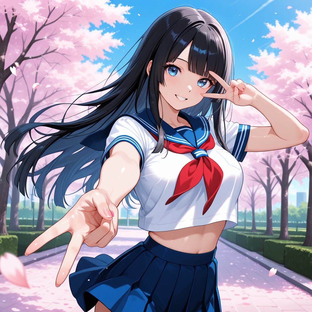 桜とギャルピース | の人気AIイラスト・グラビア