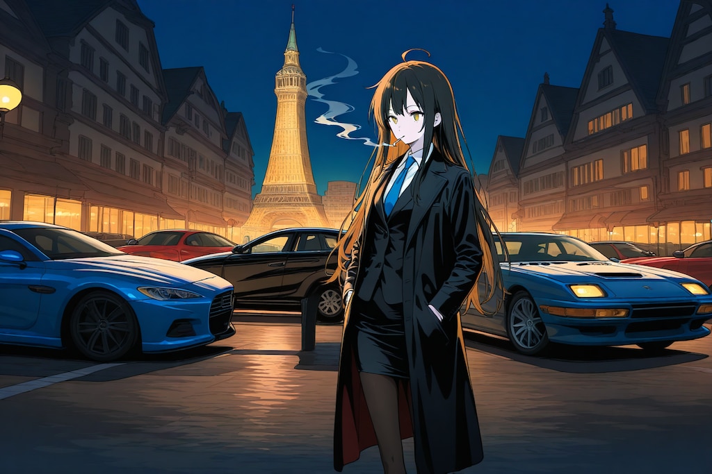 車から降りてきた