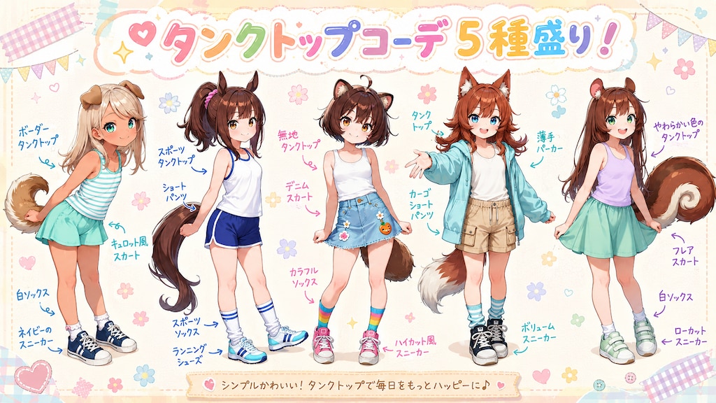 ケモミミタンクトップ５種盛り！