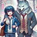 狼獣人に懐かれる青い子 2枚目