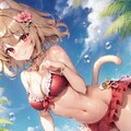 金髪猫耳ちゃんの水着 5枚目