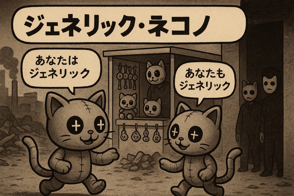 【張り紙見たよ】小説『ジェネリック・ネコノ CD化+MV化』【ニャンノ世界】