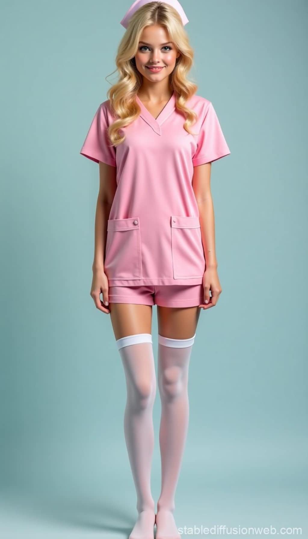 金髪美脚ナース