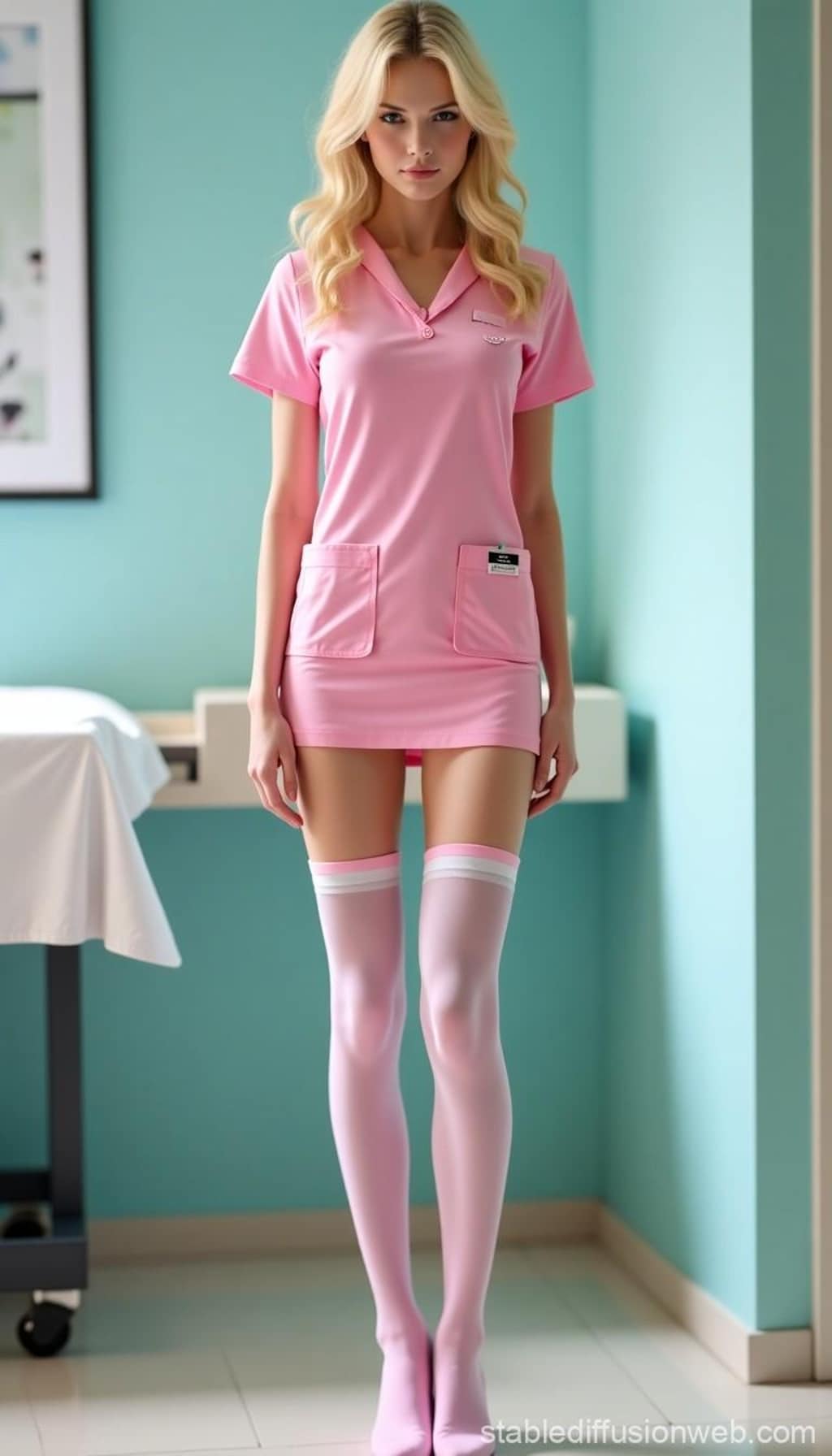 金髪美脚ナース