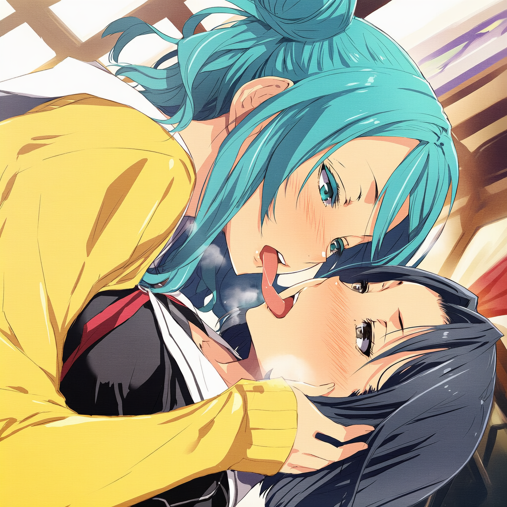 お団子ちゃんのキス攻め
