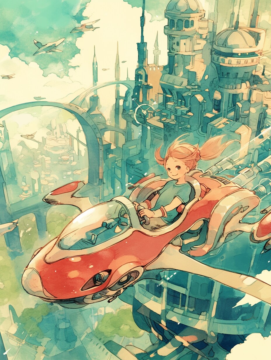 空飛ぶクルマ | の人気AIイラスト・グラビア