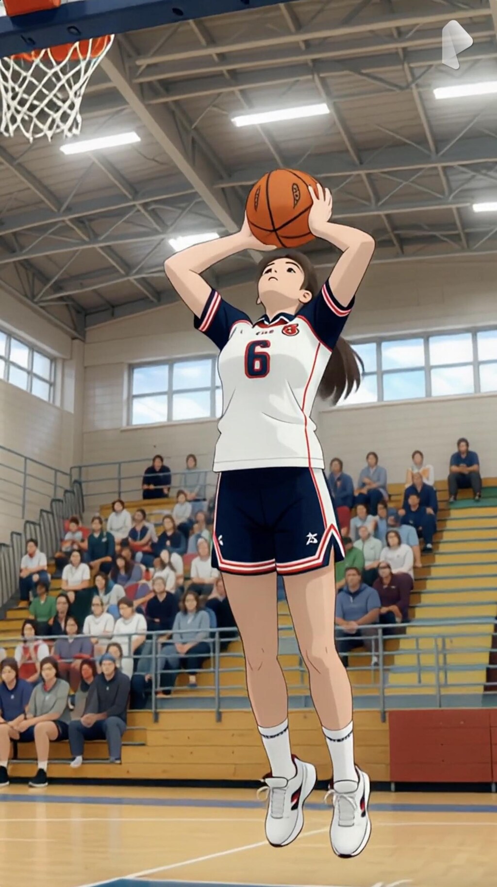 女バスのジャンプシュート376