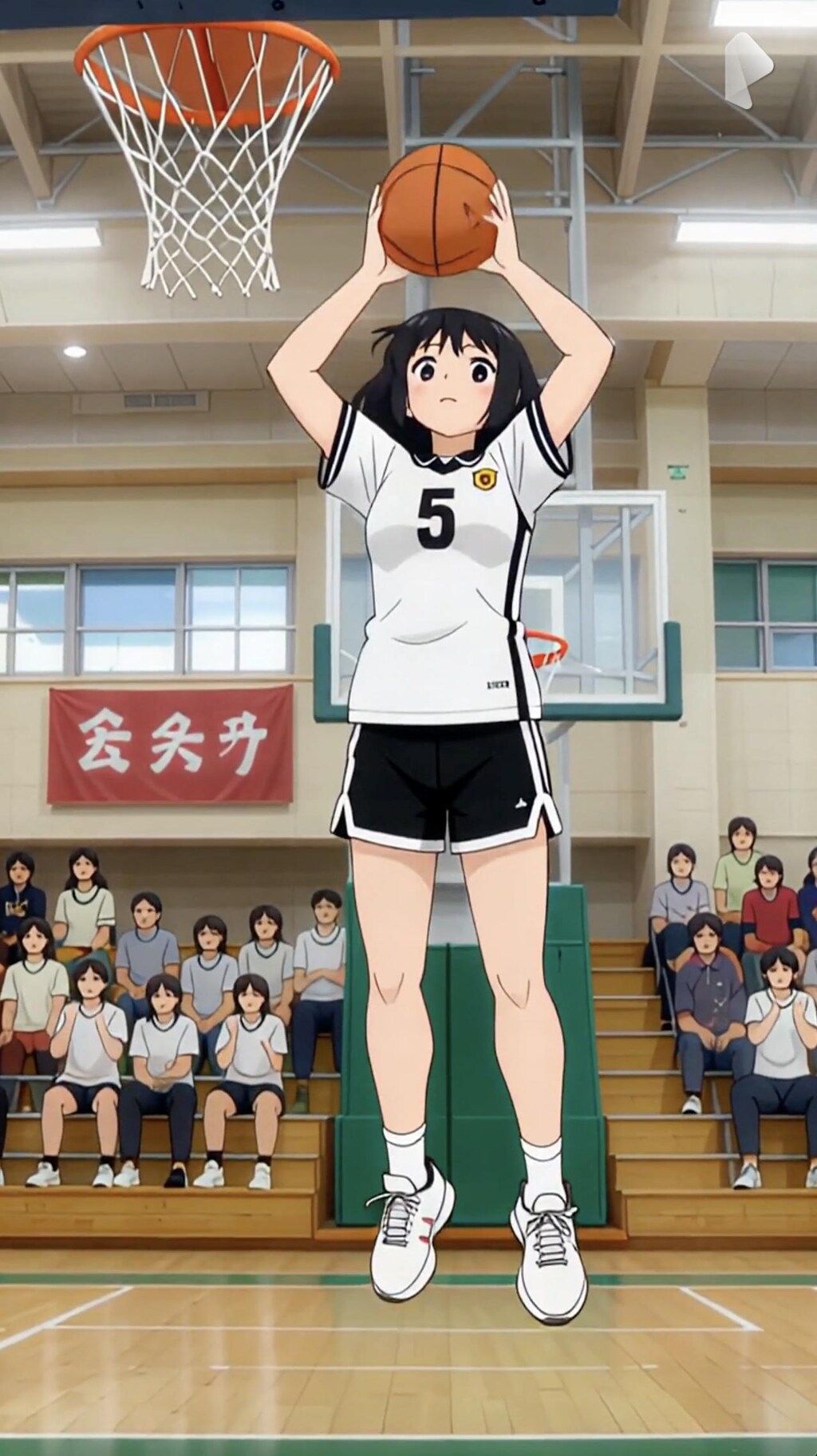 女バスのジャンプシュート376