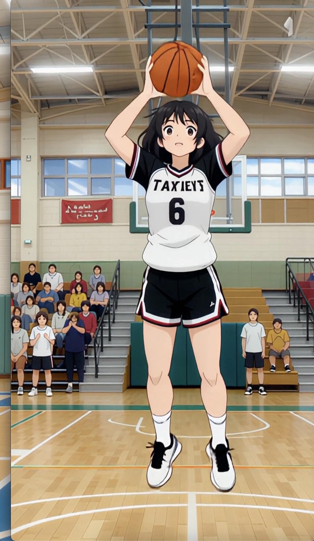 女バスのジャンプシュート376