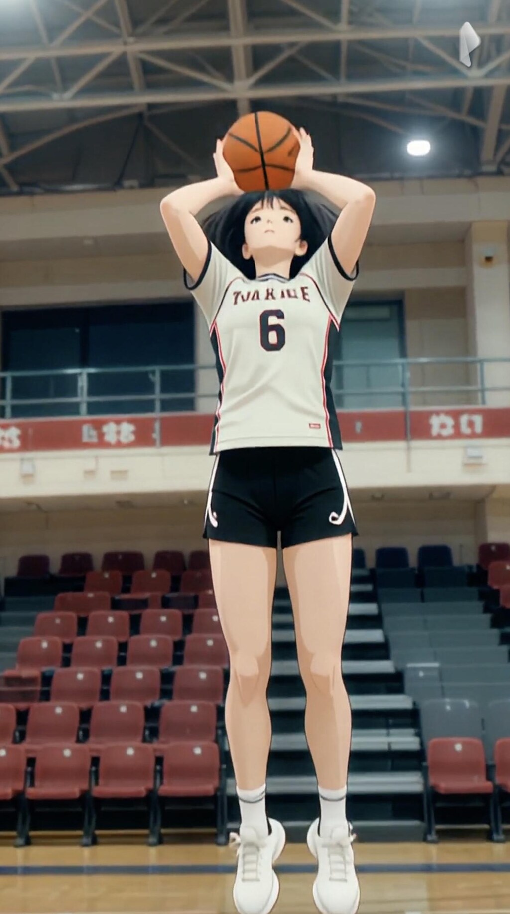 女バスのジャンプシュート376