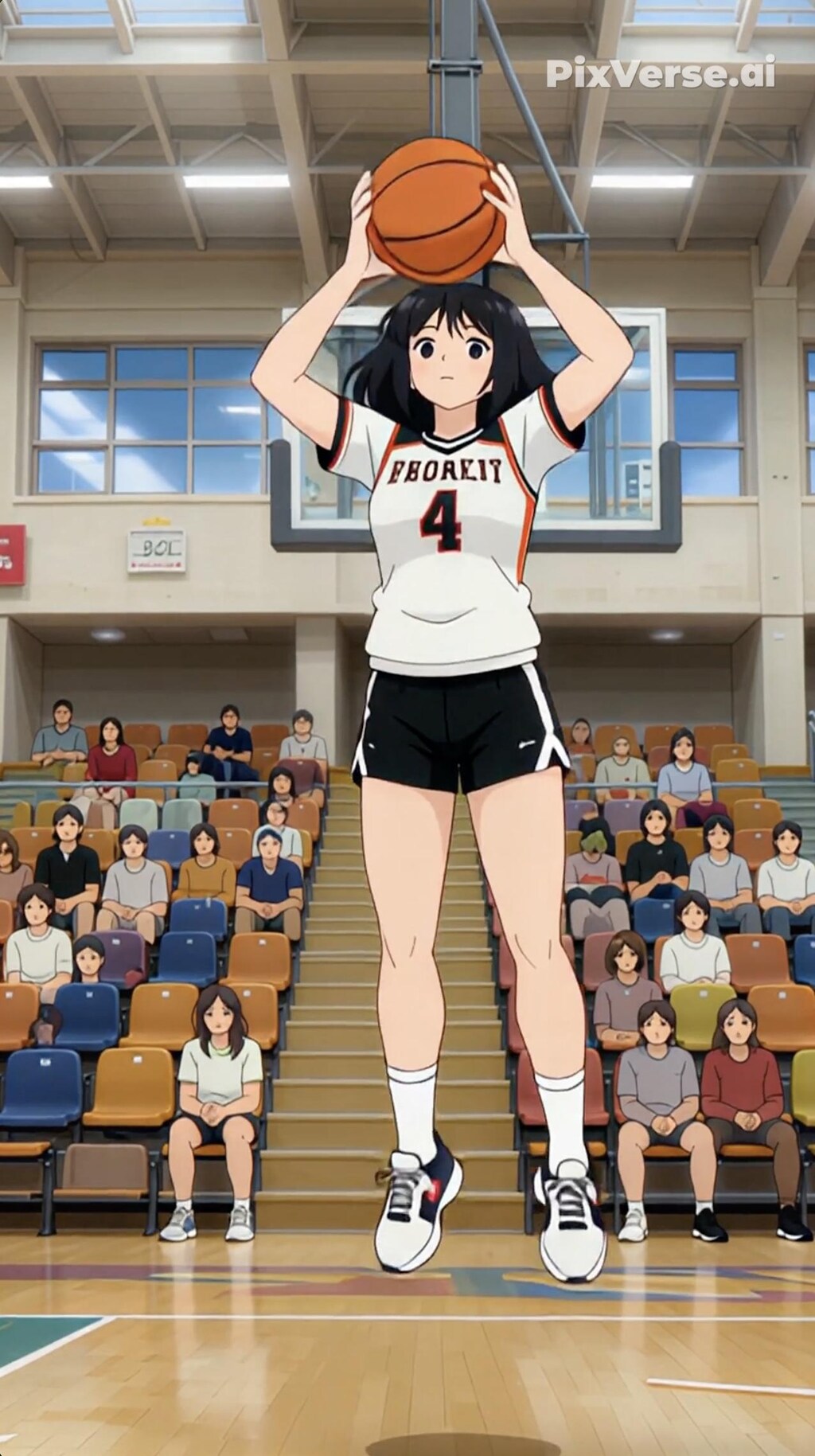 女バスのジャンプシュート376