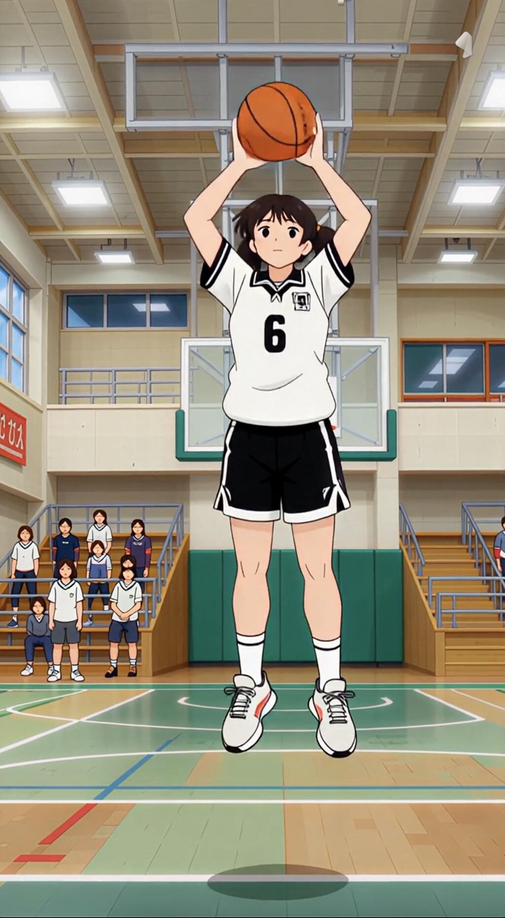 女バスのジャンプシュート376