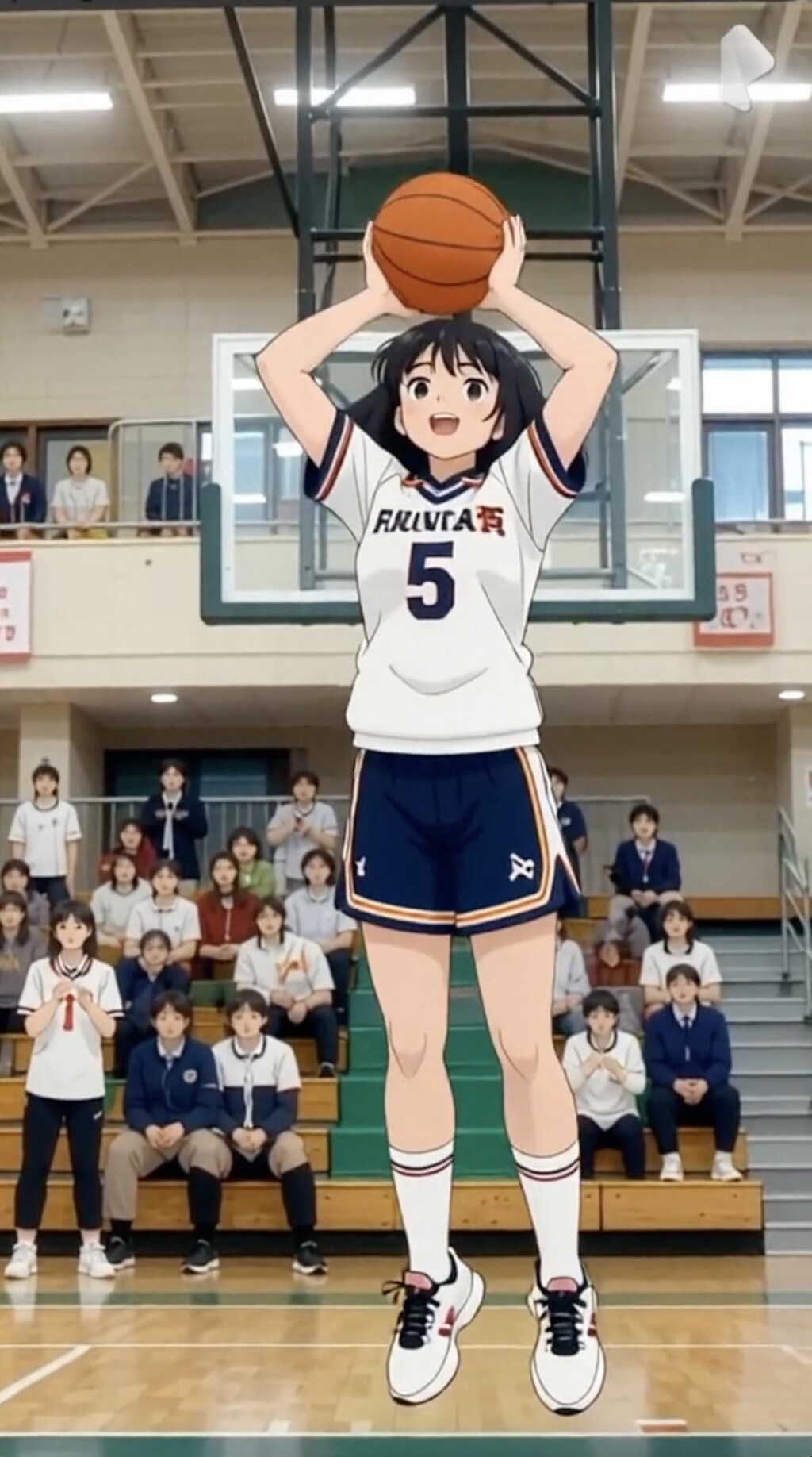 女バスのジャンプシュート376