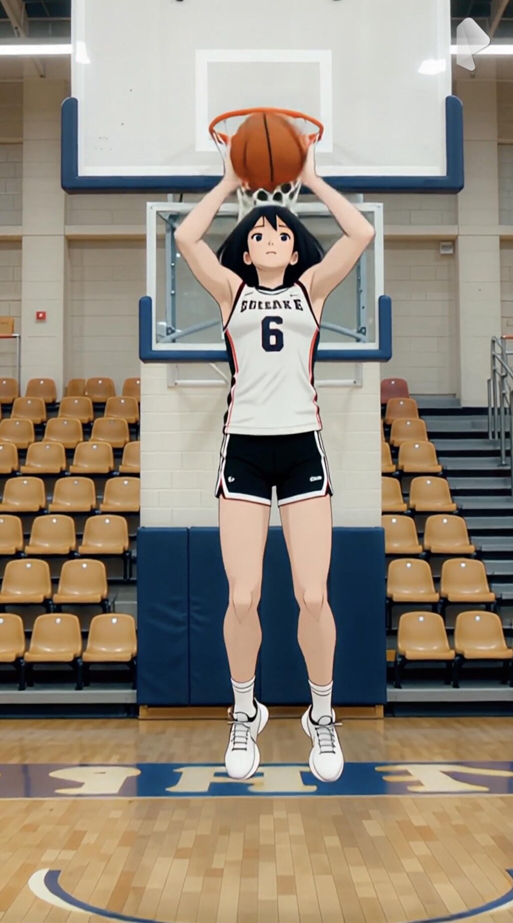 女バスのジャンプシュート376