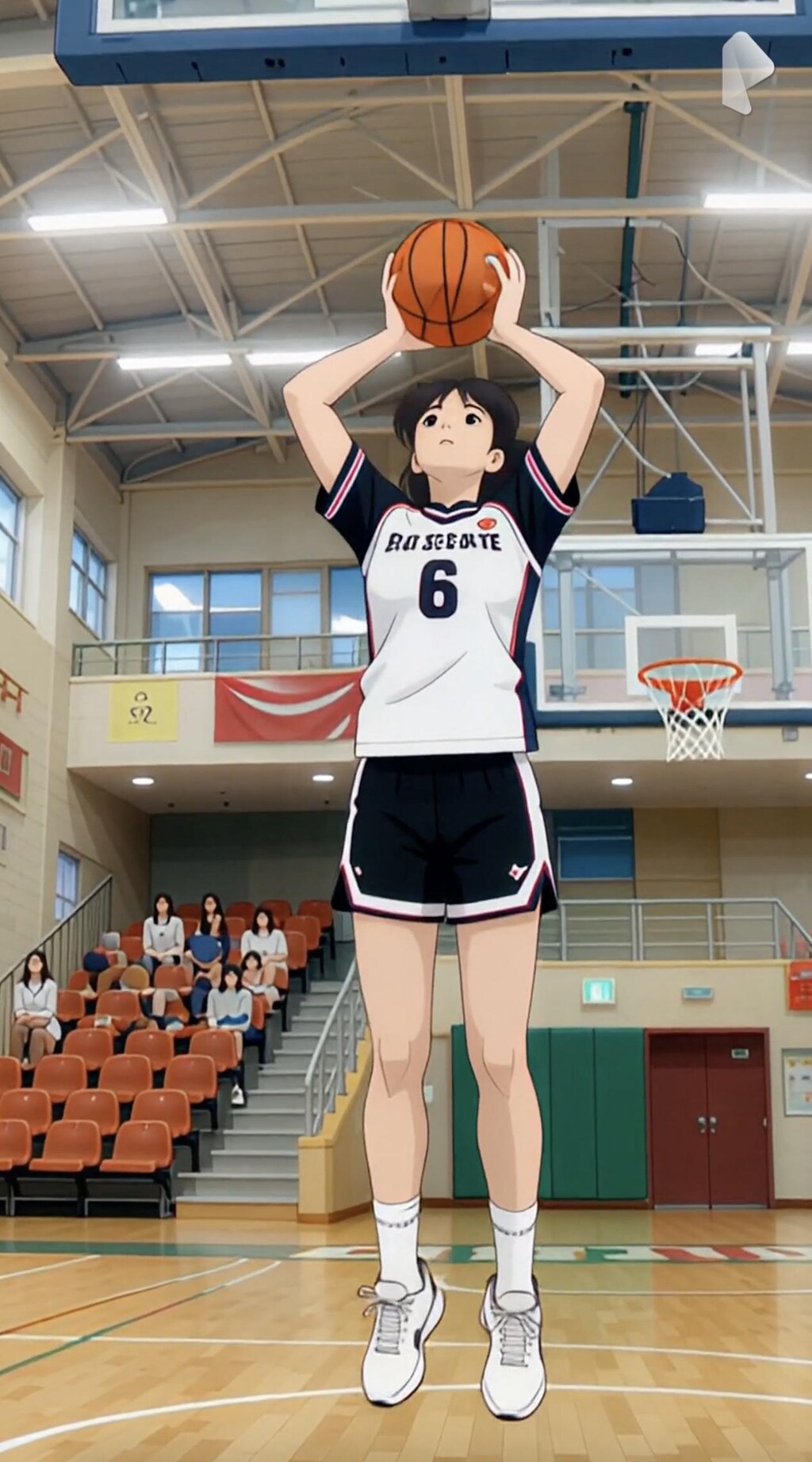 女バスのジャンプシュート376