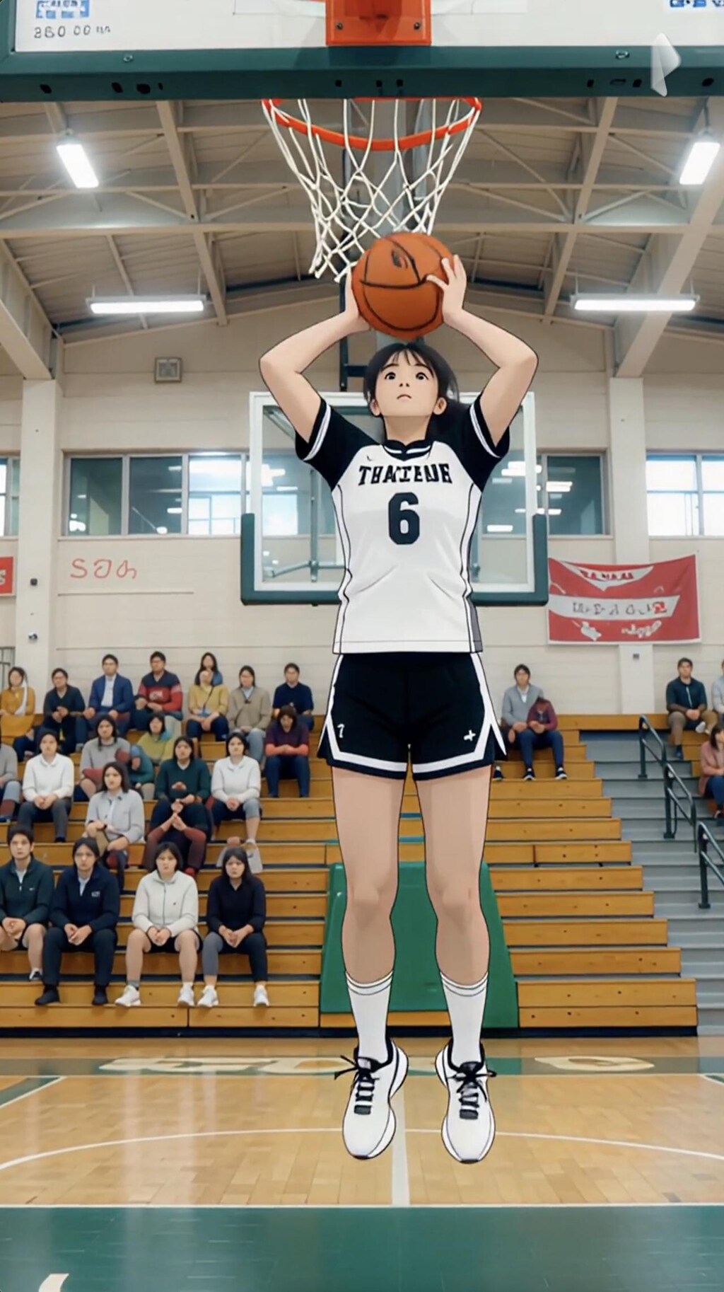 女バスのジャンプシュート376