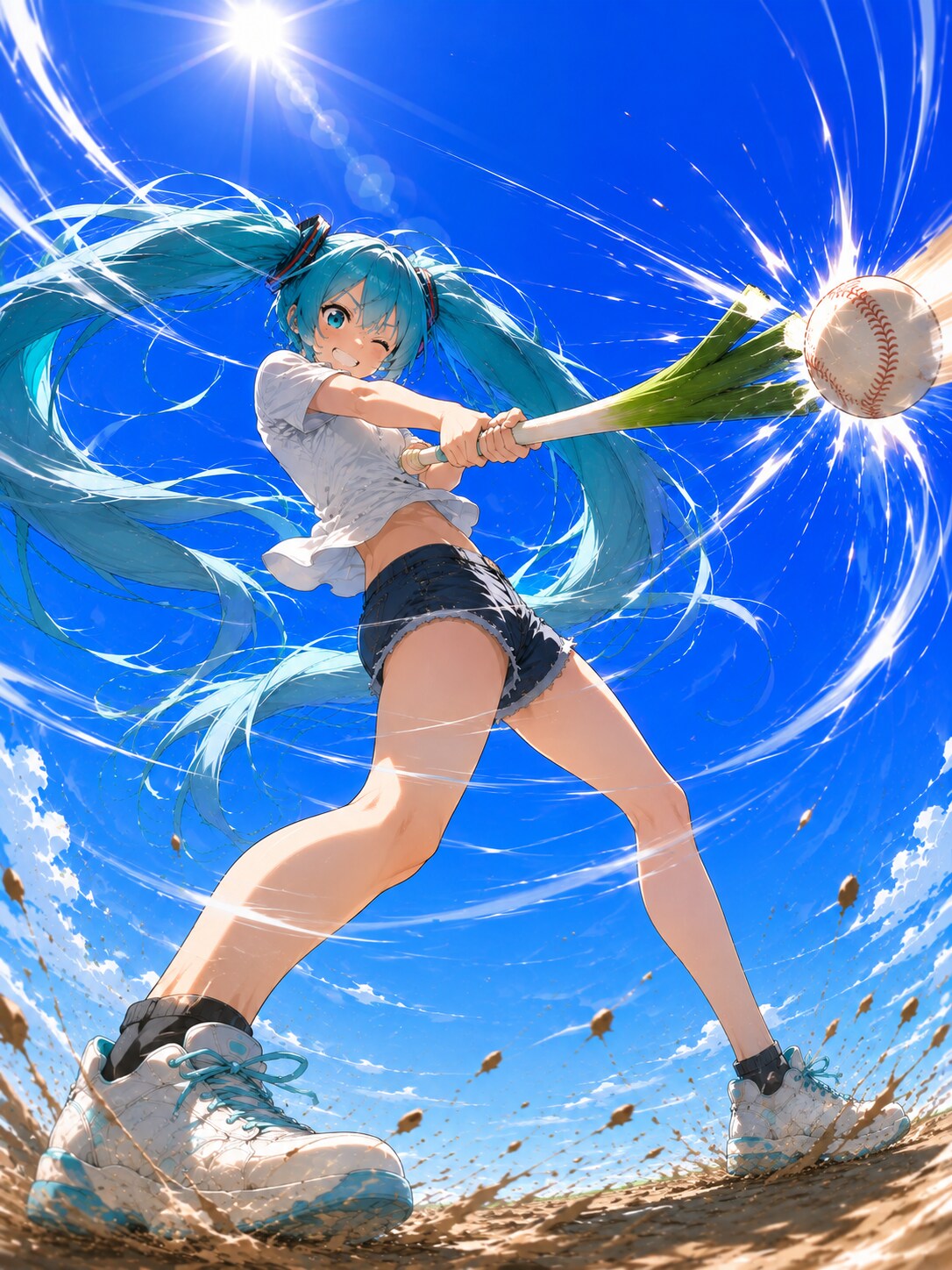 初音ミクは全国高等学校野球選手権大会を応援しています | の人気AIイラスト・グラビア