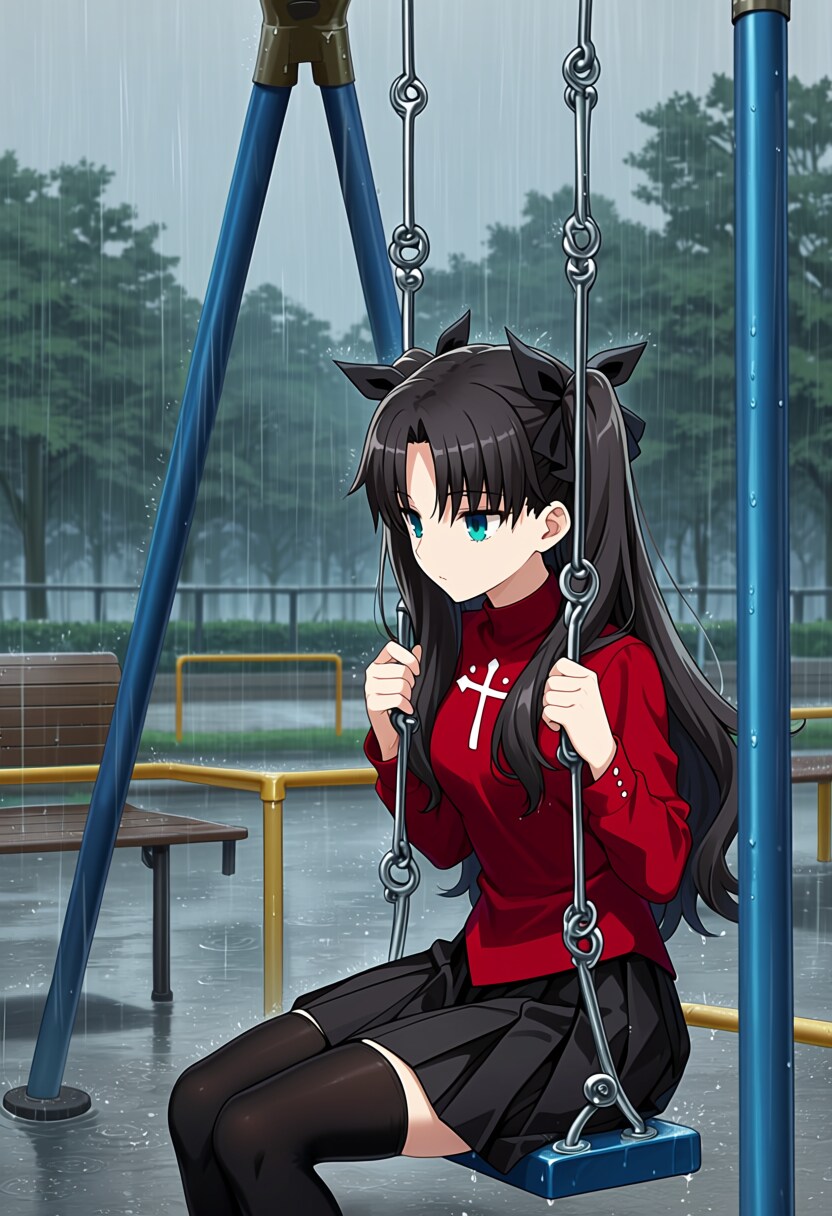 雨上がりのブランコ