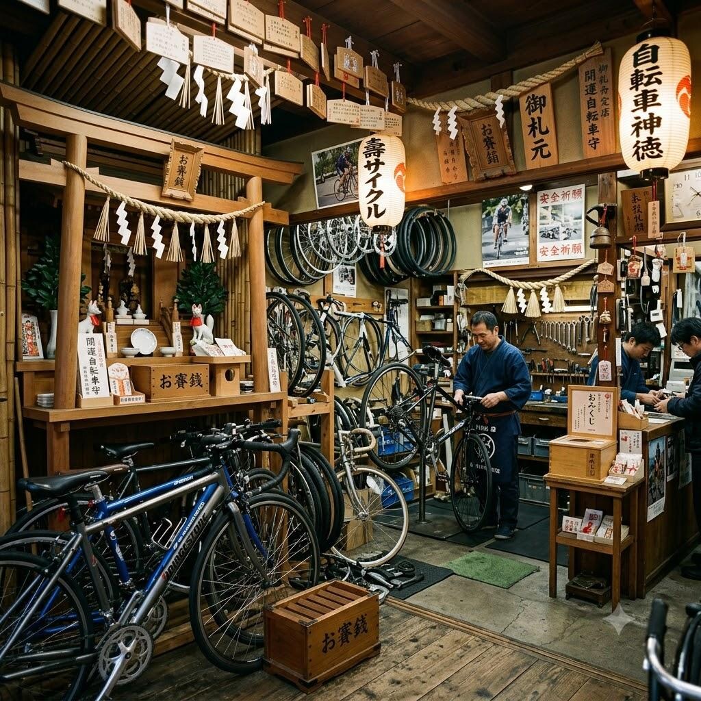 神社っぽい自転車屋さん