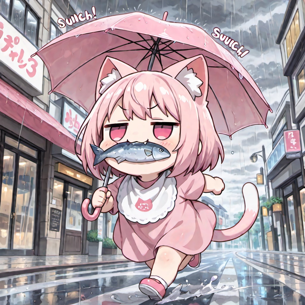 雨の中でもやらにゃければにゃらにゃい事があるんにゃ！！