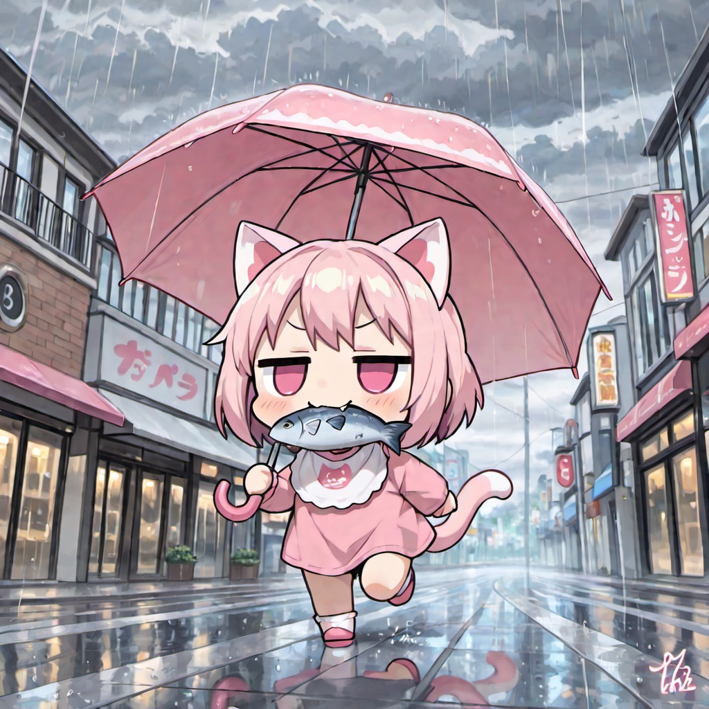 雨の中でもやらにゃければにゃらにゃい事があるんにゃ！！