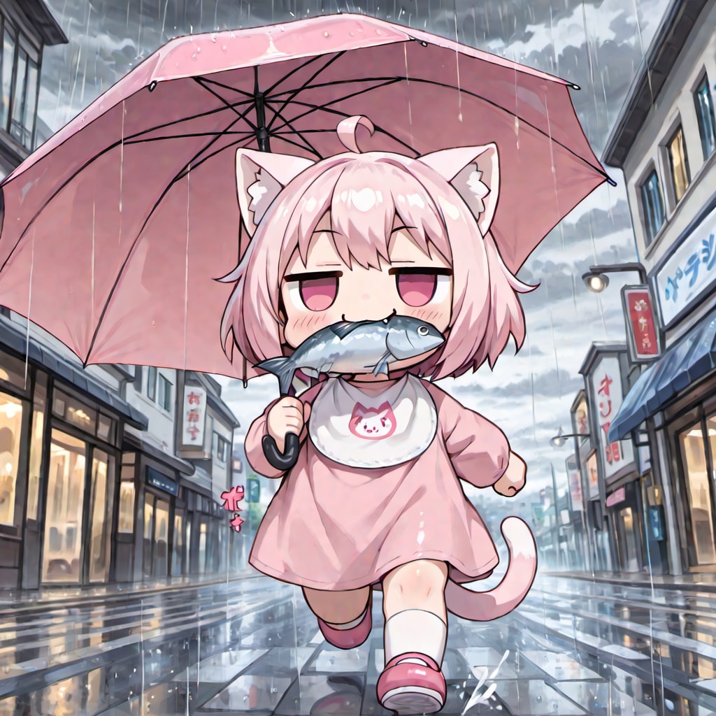 雨の中でもやらにゃければにゃらにゃい事があるんにゃ！！