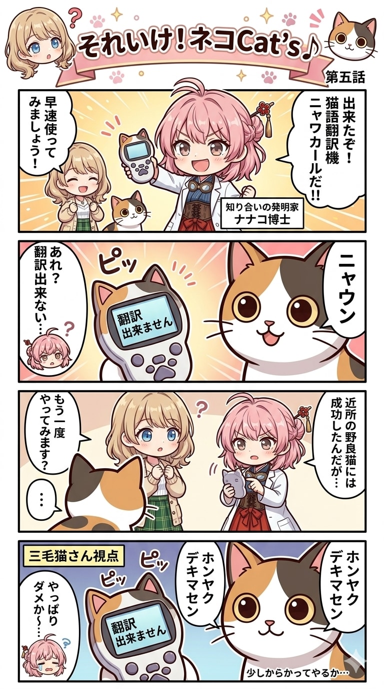 【5話】それいけ！ネコCat's♪(４コマ漫画)