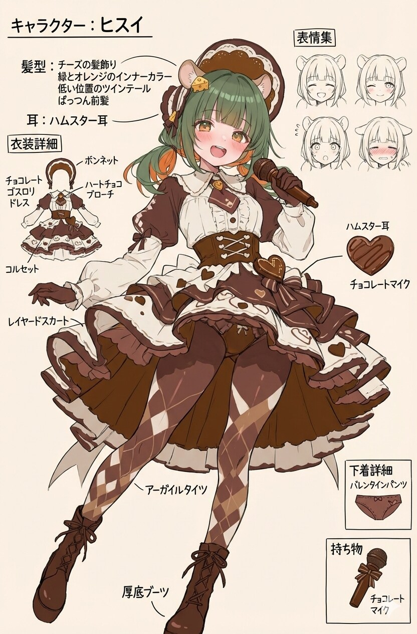 ヒスイちゃんキャラクターシート【バレンタインコーデ版】