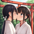 レズキス 巫女同士 3枚目