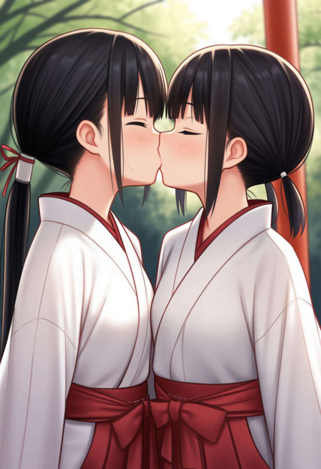 レズキス 巫女同士