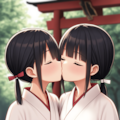 レズキス 巫女同士 2枚目