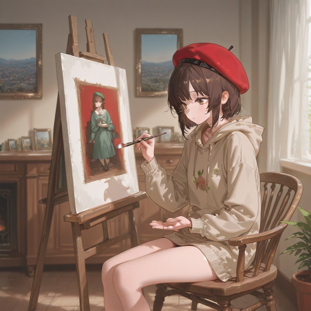 絵を描く少女