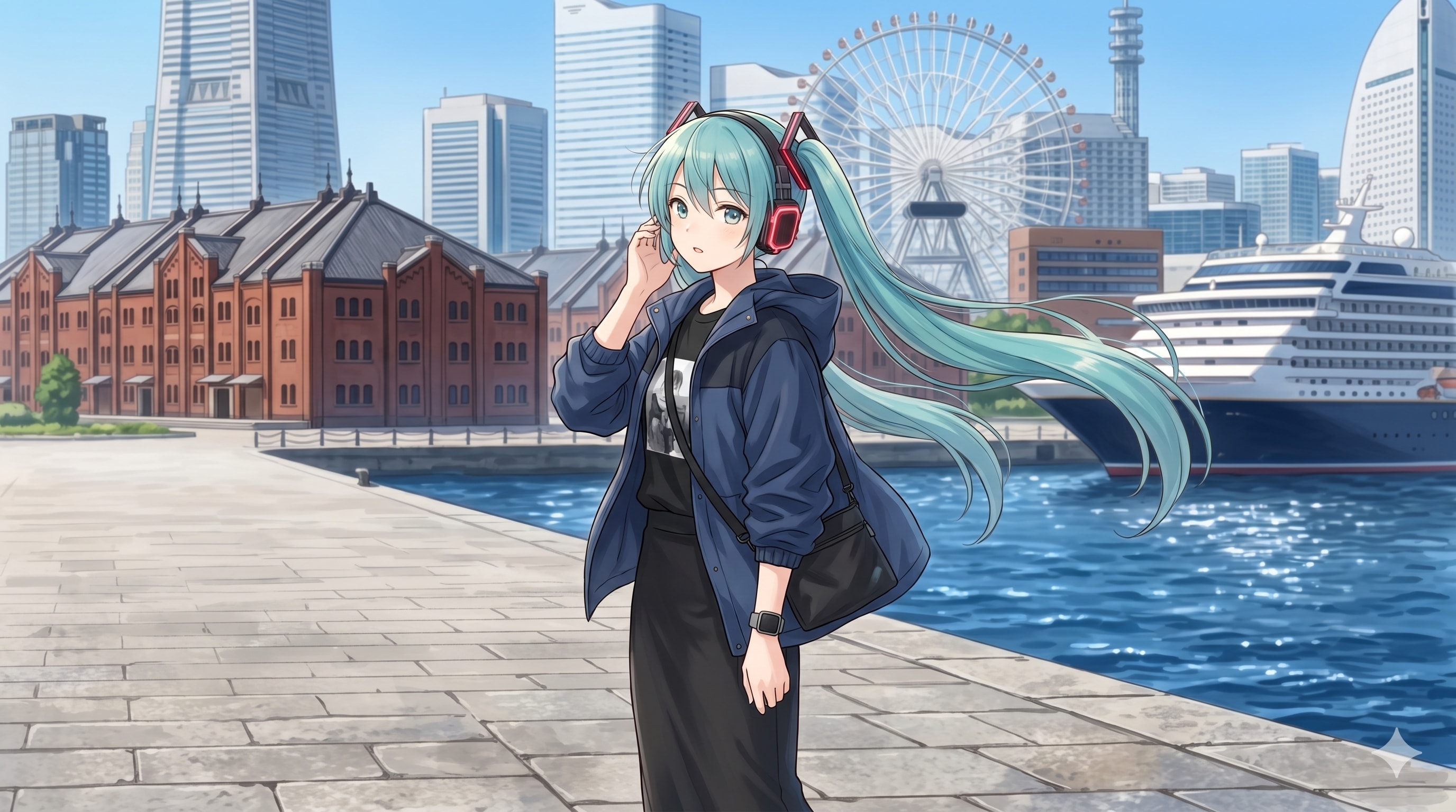初音ミク　横浜赤レンガ ２ | の人気AIイラスト・グラビア