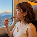 熟女と新幹線 5枚目