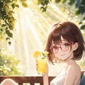 眼鏡女子 楓の夏の水分補給 4枚目