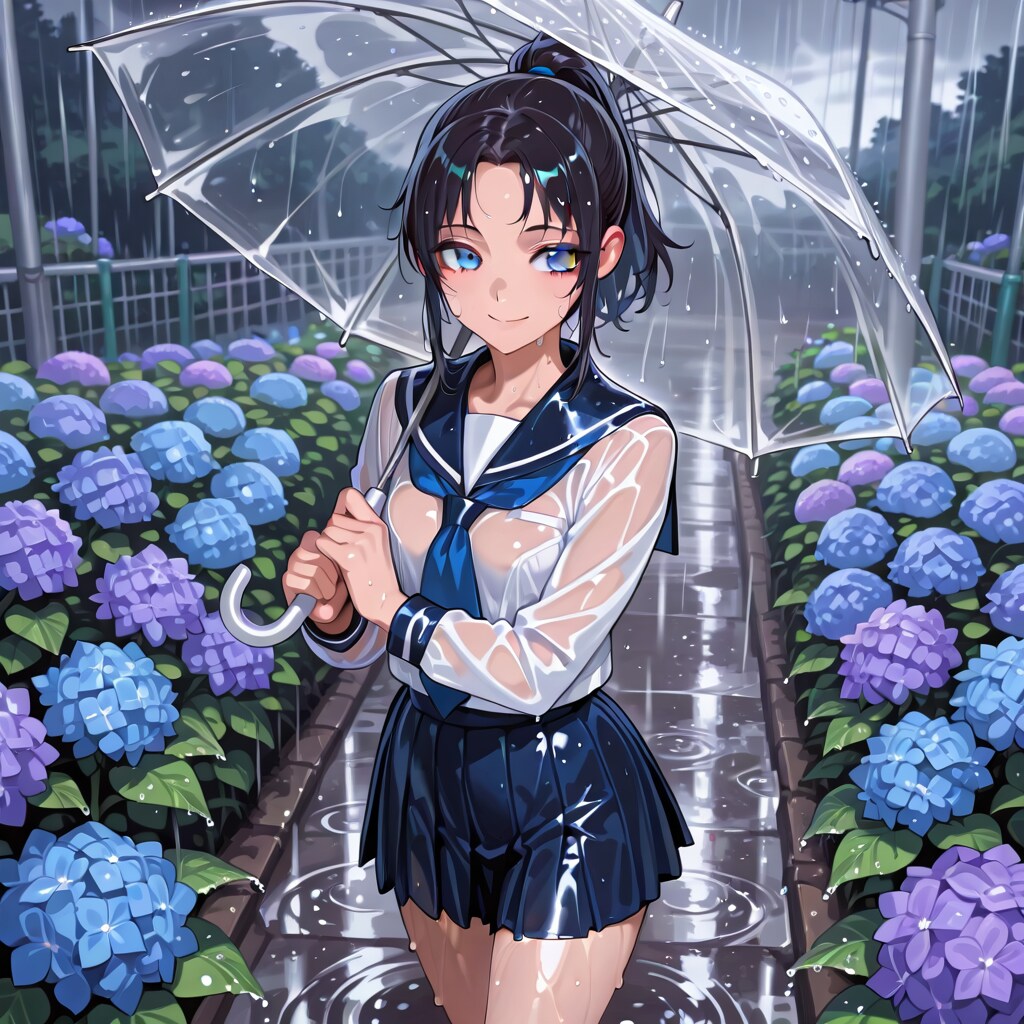 雨びしょ濡れ
