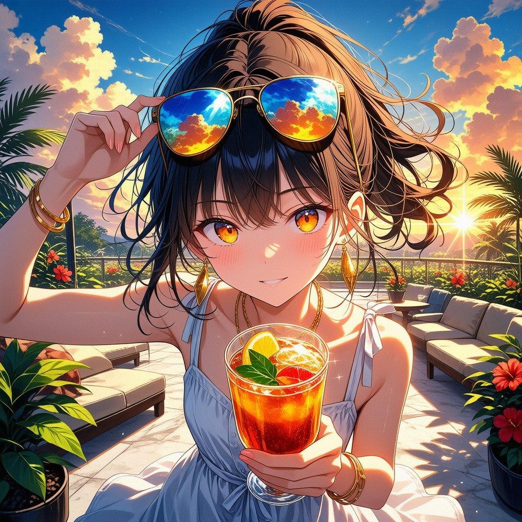ラグジュアリーホテルのサンセット