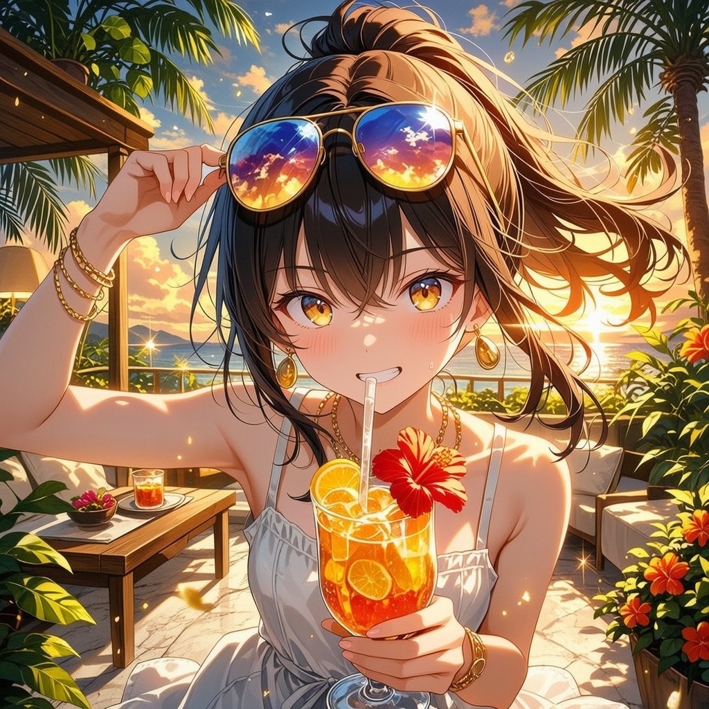 ラグジュアリーホテルのサンセット